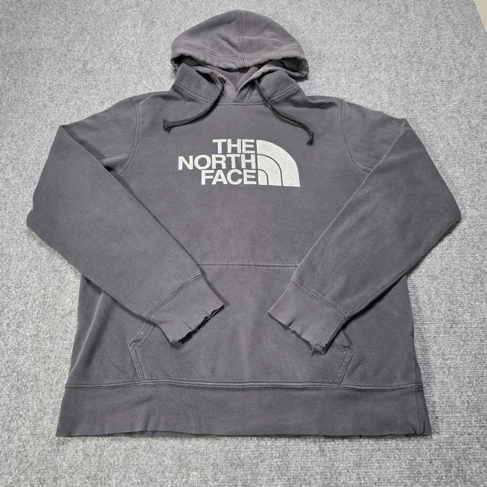 The North Face Mens Hoodie‎ M Medium Black Pullover Sweatshirt Logo Spellout BLK